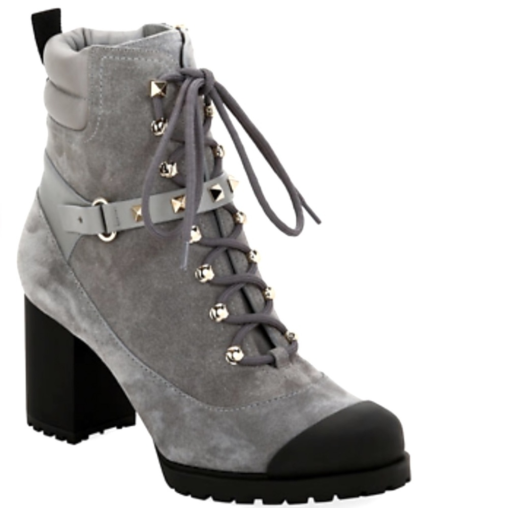 VALENTINO GARAVANI LACEUP ROCKSTUD HIKING BOOTS